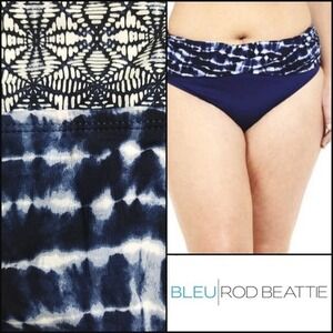 NEW! BLEU ROD BEATTIE Blue Sarong Bikini Swim Bottoms 14.